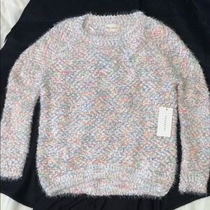 Dreamers Cream Sweater with Rainbow Line Knitt